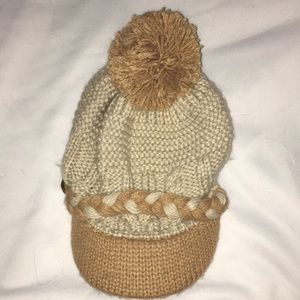 Tan & Mocha Browns Pom Pom Beanie Hat